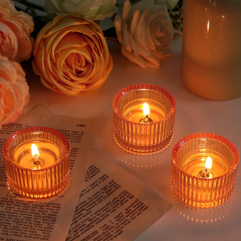 Lanttu مجموعة حامل شموع Lanttu Tealight مكونة من 12 حامل شموع نذرية ذهبية صغيرة لقطعة مركزية من الزجاج حامل شموع ضوء الشاي للحفلات والمنزل وديكور زفاف عيد الميلاد (قطر 2 بوصة × 1.4 بوصة ارتفاع) - Image 4